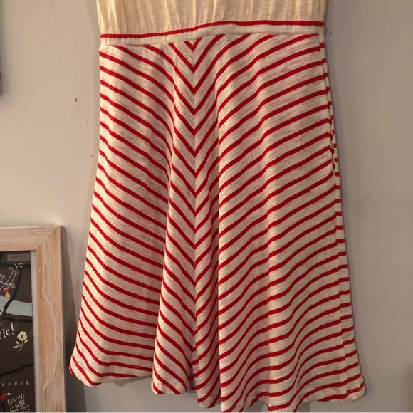 Comme Toi Cream and Red Striped Sleeveless Dress - Size Small - Picture 4 of 10